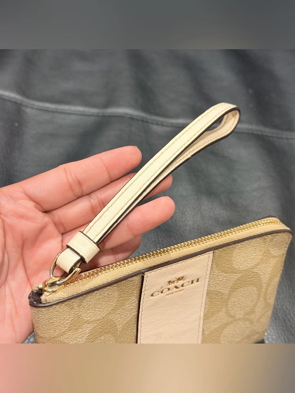 Coach Corner Zip Wristlet